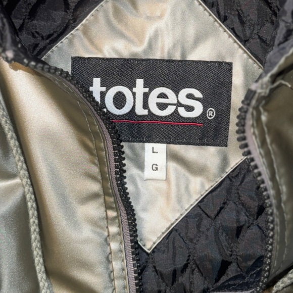 totes Men's Glossy silver Raincoat‎ Size Large - Picture 4 of 5